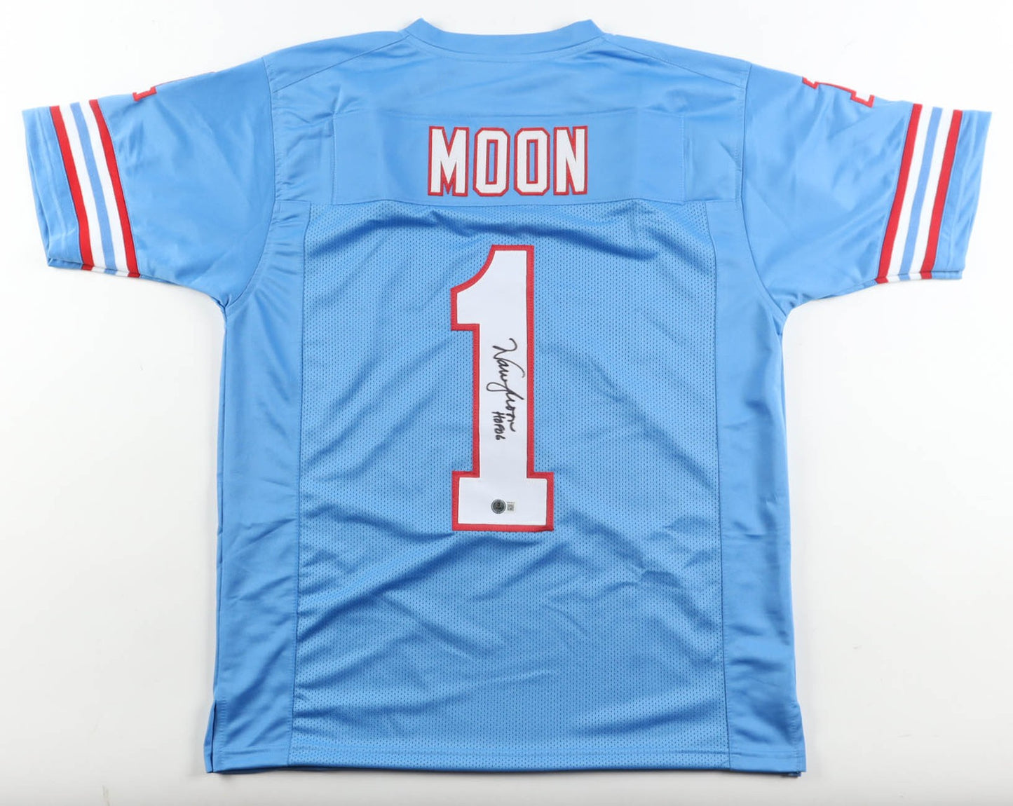 Warren Moon Autographed Houston Oilers Light Blue Custom Jersey