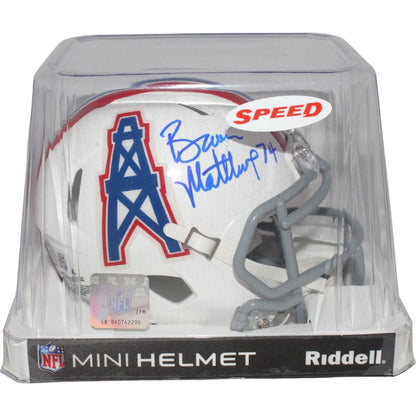 Bruce Matthews Houston Oilers Autographed Throwback Mini Helmet