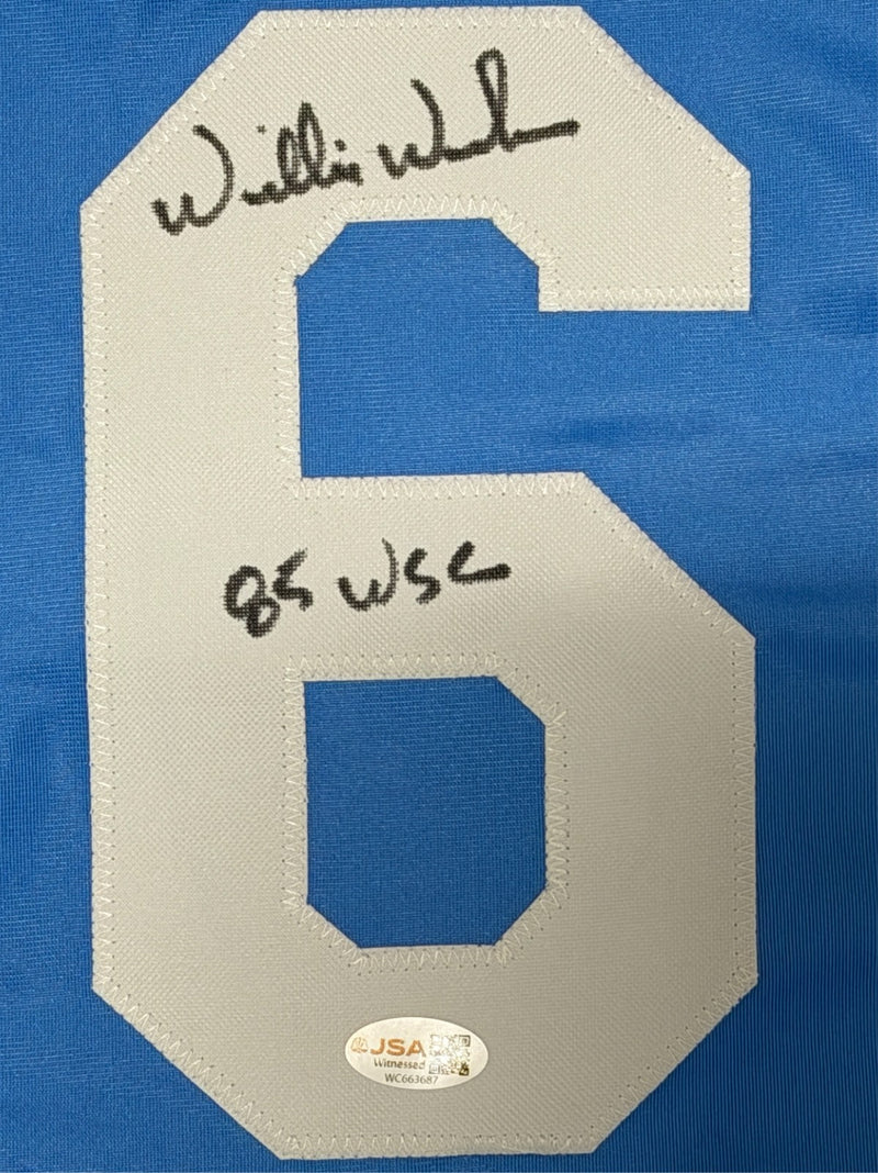 Willie Wilson Signed Kansas City Royals Custom Jersey - 85 WSC