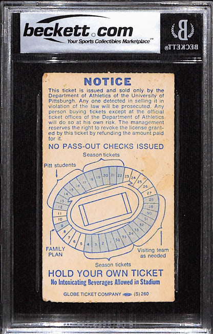 Tony Dorsett Signed Pittsburgh Panthers Ticket Stub Heisman 76 Inscribed BAS
