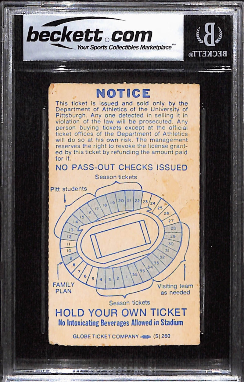 Tony Dorsett Signed Pittsburgh Panthers Ticket Stub Heisman 76 Inscribed BAS