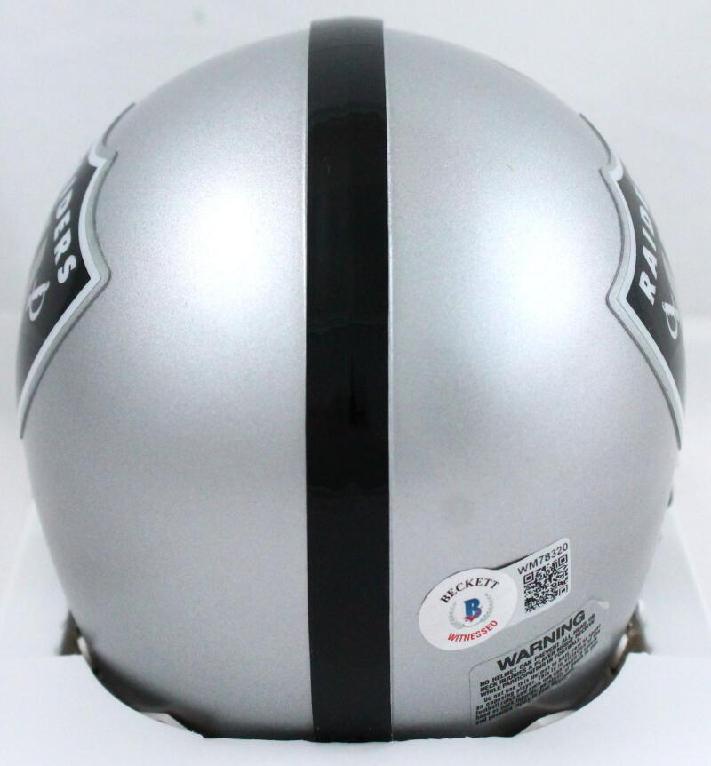 Warren Sapp Signed Oakland Raiders Mini Helmet with HOF Inscription
