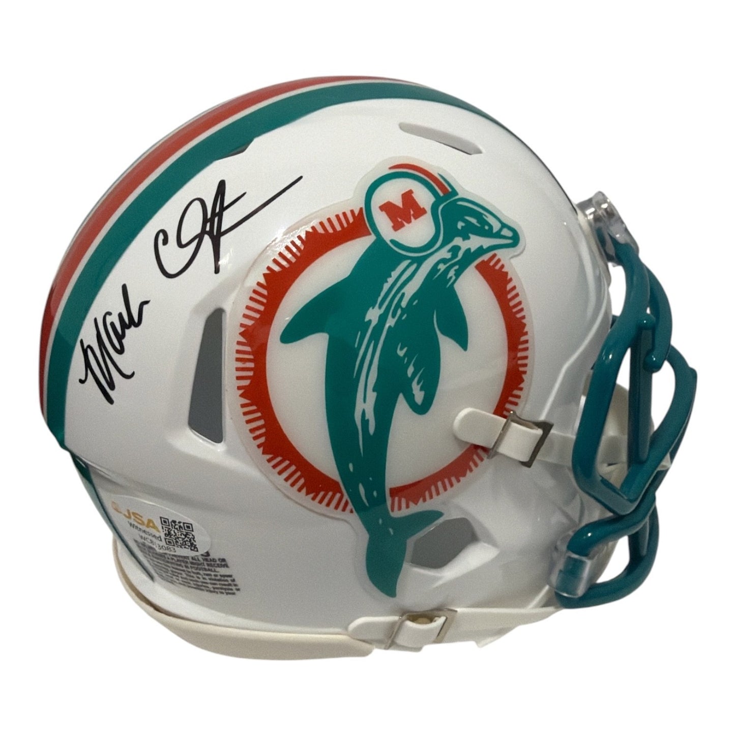 Mark Clayton Signed Miami Dolphins Throwback Mini Helmet