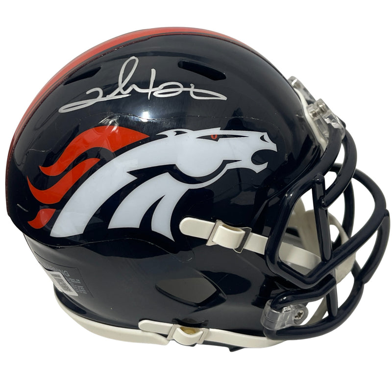 Clinton Portis Signed Denver Broncos Speed Mini Helmet Beckett Witness