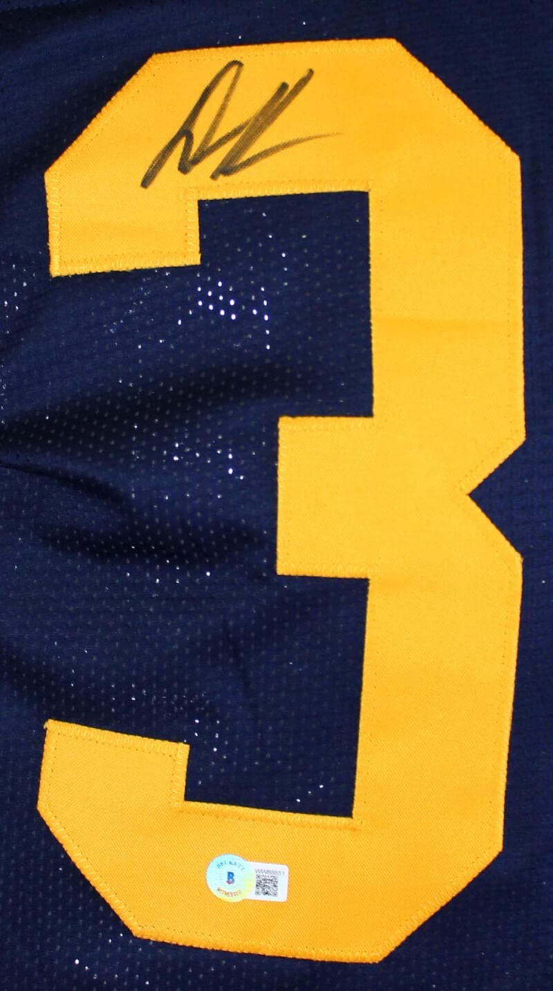 Dax Hill Autographed Blue College Style Jersey
