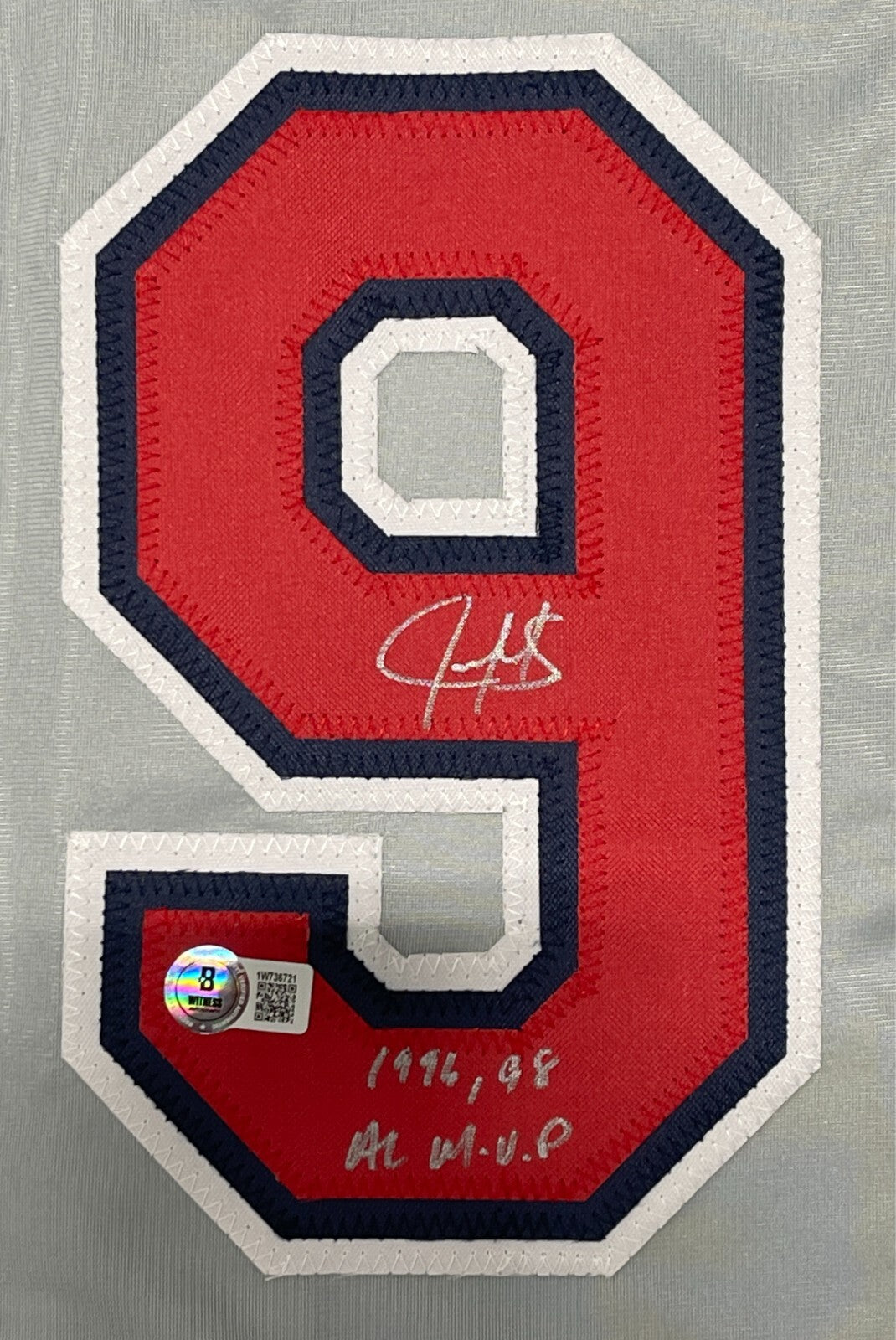 Juan Gonzalez Signed Texas Rangers Custom Jersey (96, 98 AL MVP)