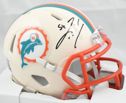 Zach Thomas Autographed Miami Dolphins Throwback Speed Mini Helmet