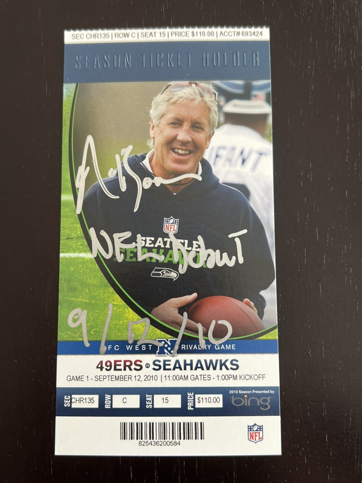 NaVorro Bowman San Francisco 49ers Signed NFL Debut Season Ticket JSA
