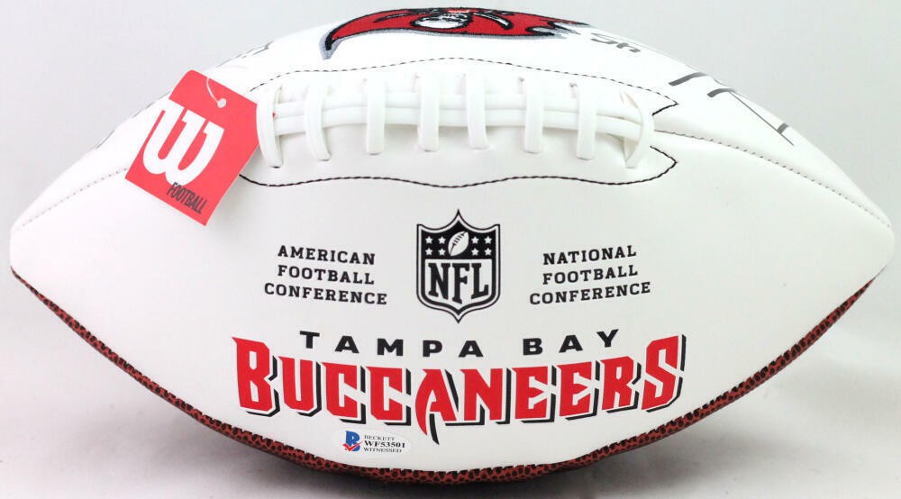 Devin White Signed Tampa Bay Buccaneers Wilson Logo Football "Fire the Cannons"