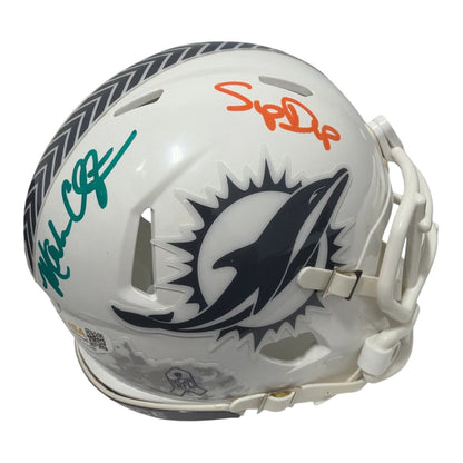 Mark Clayton & Mark Duper Signed Miami Dolphins Salute to Service Mini Helmet