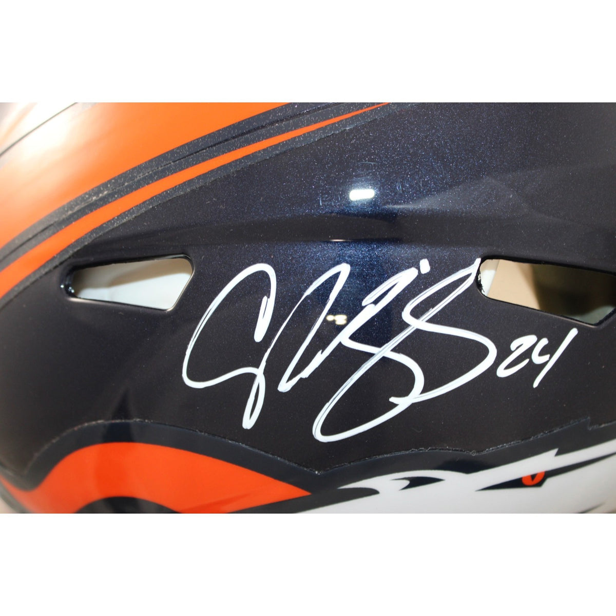 Champ Bailey Autographed Denver Broncos Throwback Proline Helmet