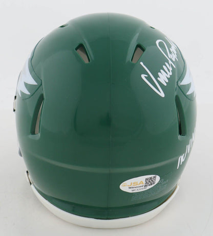 Vince Papale Signed Philadelphia Eagles Mini Helmet "Invincible"
