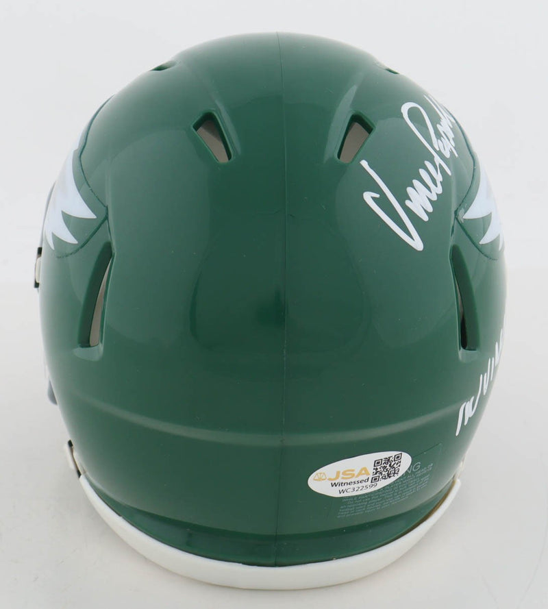 Vince Papale Signed Philadelphia Eagles Mini Helmet "Invincible"