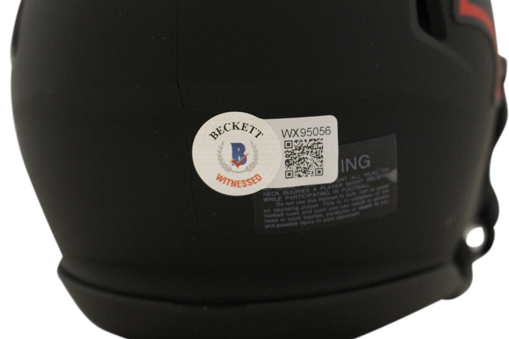 Davis Mills Autographed Houston Texans Eclipse Mini Helmet Beckett