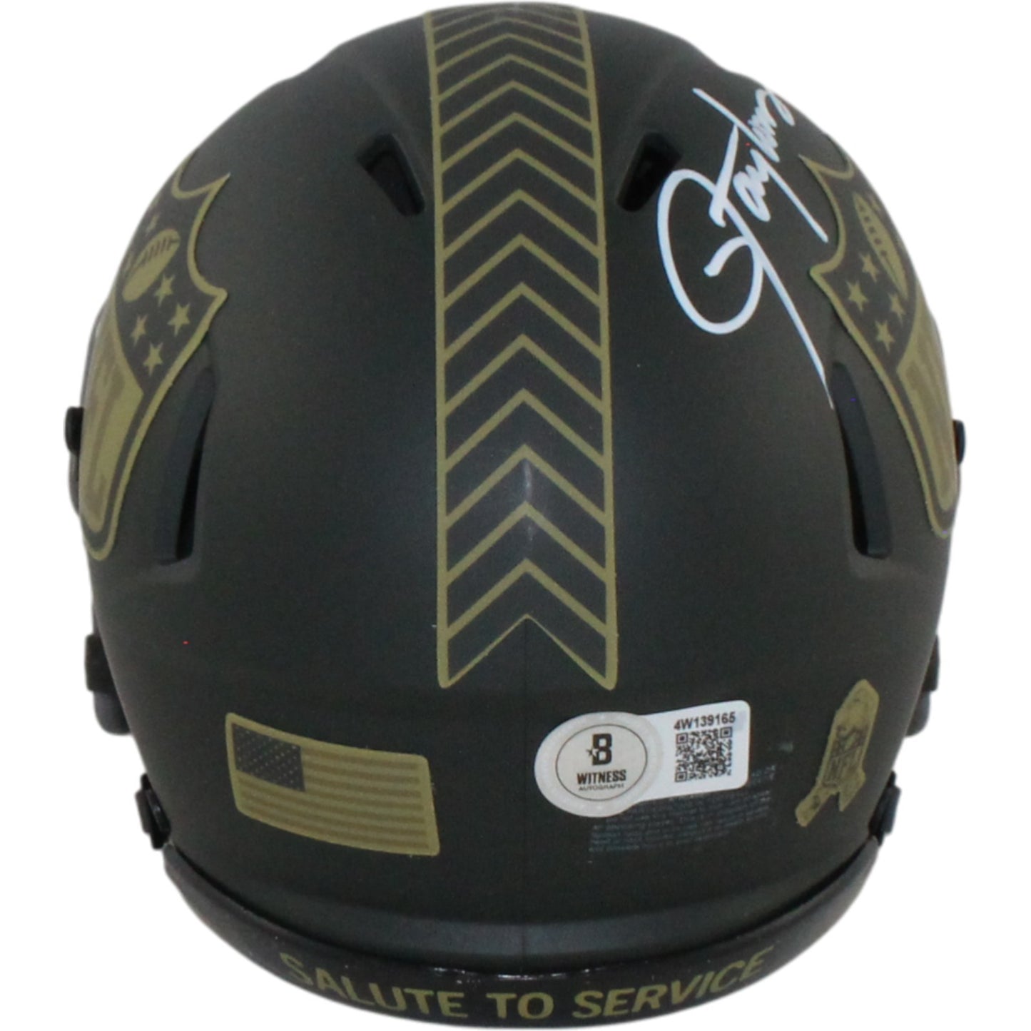 Lawrence Taylor Signed NFL Shield 2025 Salute to Service Mini Helmet