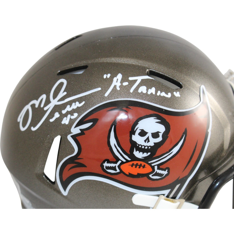 Mike Alstott Signed Tampa Bay Buccaneers Throwback Mini Helmet (A Train)