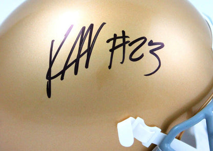 Kyren Williams Signed Notre Dame Fighting Irish Black Schutt Mini Helmet