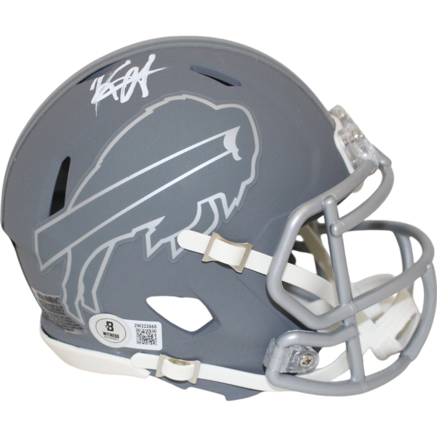 Keon Coleman Buffalo Bills Autographed Slate Mini Helmet Beckett
