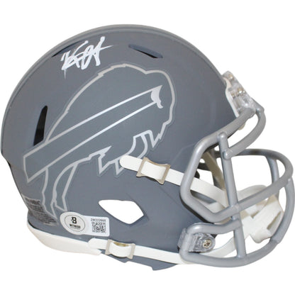 Keon Coleman Buffalo Bills Autographed Slate Mini Helmet Beckett