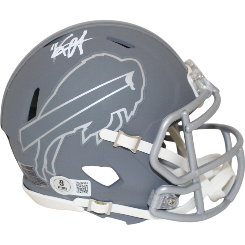 Keon Coleman Buffalo Bills Autographed Slate Mini Helmet Beckett