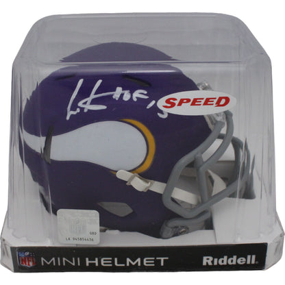 Cris Carter Autographed Minnesota Vikings Mini Helmet (HOF Inscription)