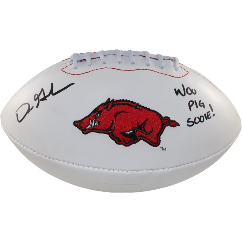 Dre Greenlaw Signed Arkansas Razorbacks Logo Football (Beckett COA)