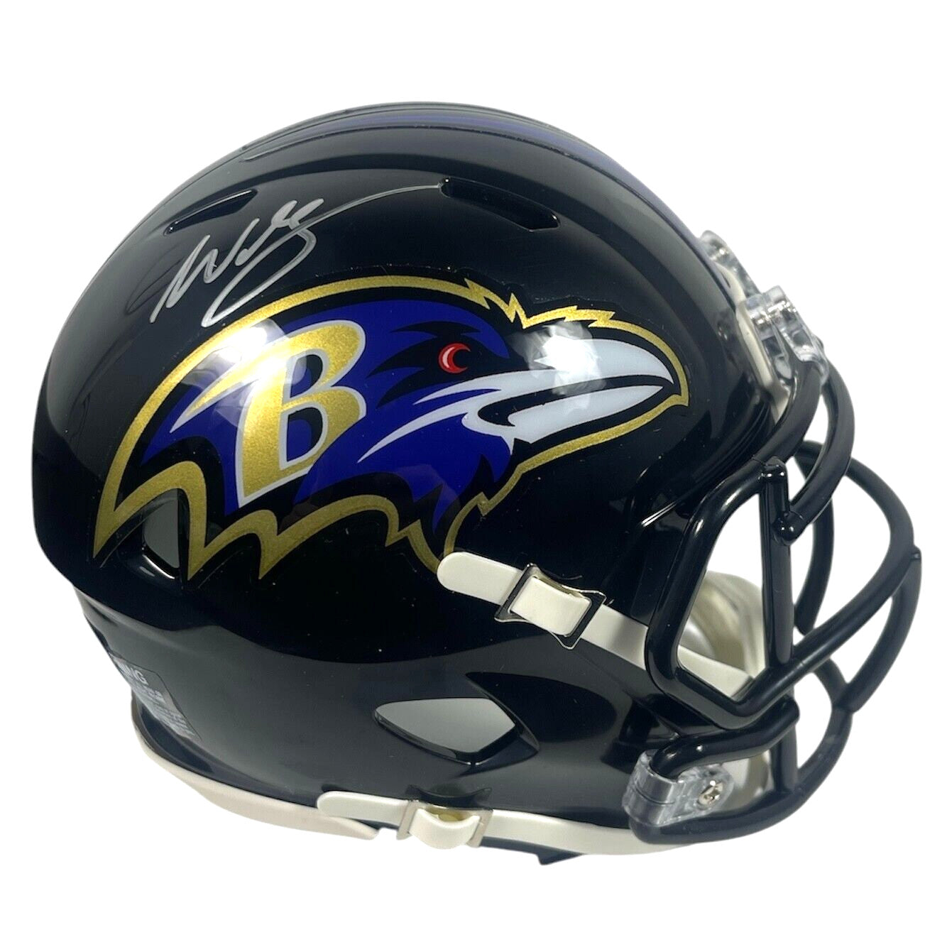 Willis McGahee Signed Baltimore Ravens Speed Mini Helmet Beckett BAS COA