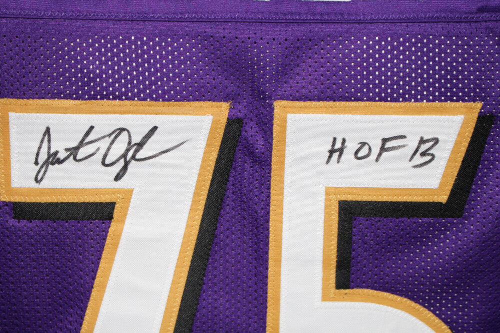 Jonathan Ogden Signed Baltimore Ravens Purple Custom Football Jersey HOF