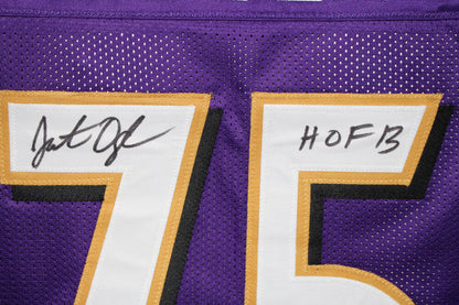 Jonathan Ogden Signed Baltimore Ravens Purple Custom Football Jersey HOF