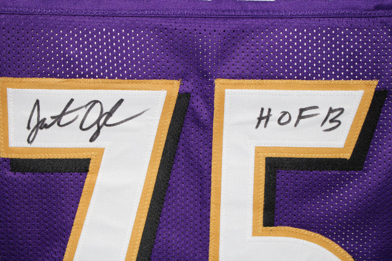 Jonathan Ogden Signed Baltimore Ravens Purple Custom Football Jersey HOF