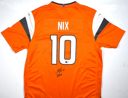 Bo Nix Autographed Denver Broncos Orange Nike Jersey