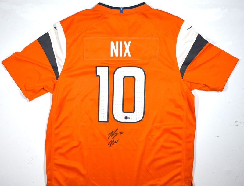 Bo Nix Autographed Denver Broncos Orange Nike Jersey