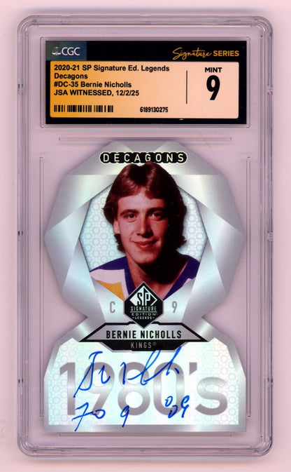 Bernie Nicholls Signed 2020-21 SP Signature Edition Decagons Card