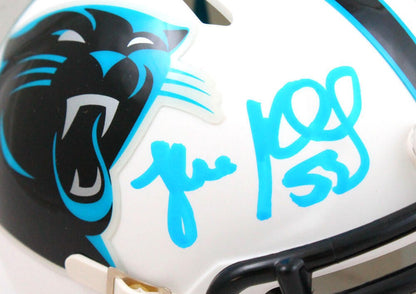 Luke Kuechly Autographed Carolina Panthers Flat White Speed Mini Helmet