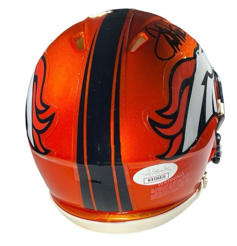 Terrell Davis Signed Denver Broncos Flash Mini Helmet (JSA COA)