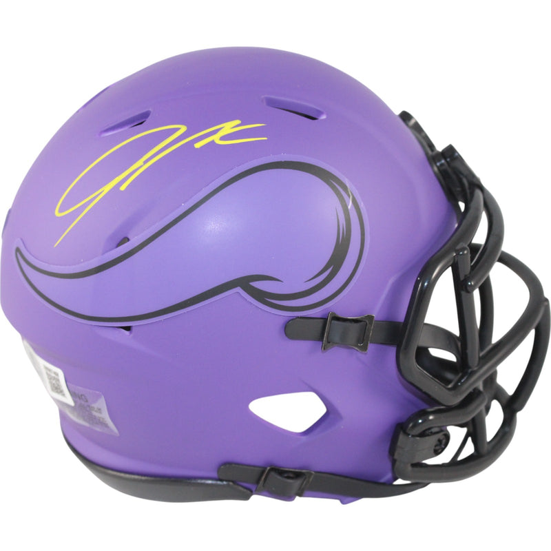 Jordan Addison Autographed Minnesota Vikings Rave Mini Helmet