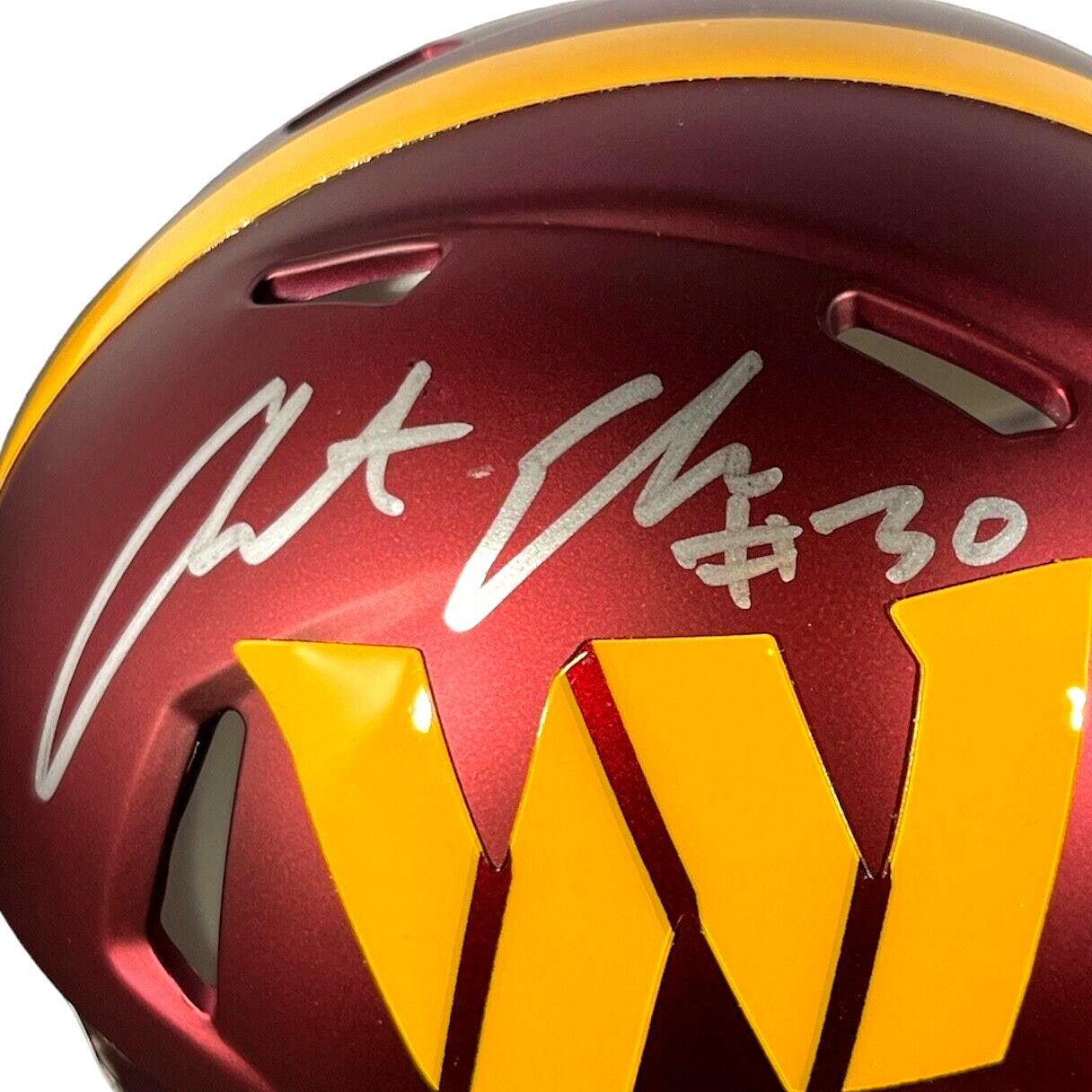 Austin Ekeler Signed Washington Commanders Speed Mini Helmet Beckett COA