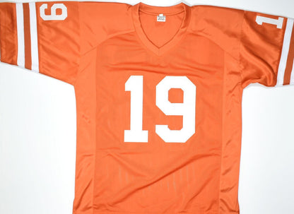 Justin Tucker Signed Orange Custom College Style Jersey
