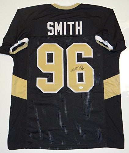 Justin Smith Autographed Black Custom Football Jersey