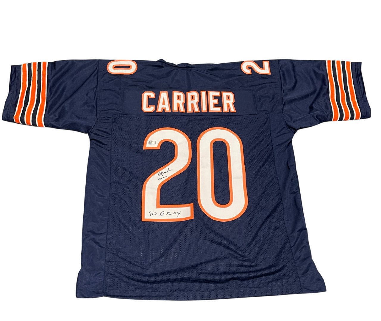 Mark Carrier Signed Chicago Bears Custom Jersey (90 DROY) Beckett Witness