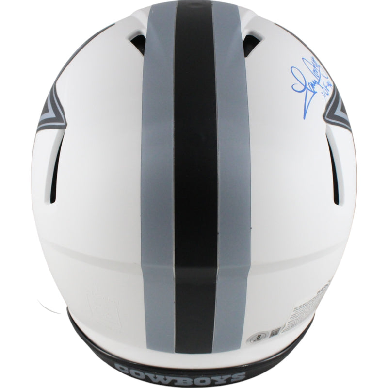 Drew Pearson, Roger Staubach & Tony Dorsett Signed Dallas Cowboys Lunar Helmet