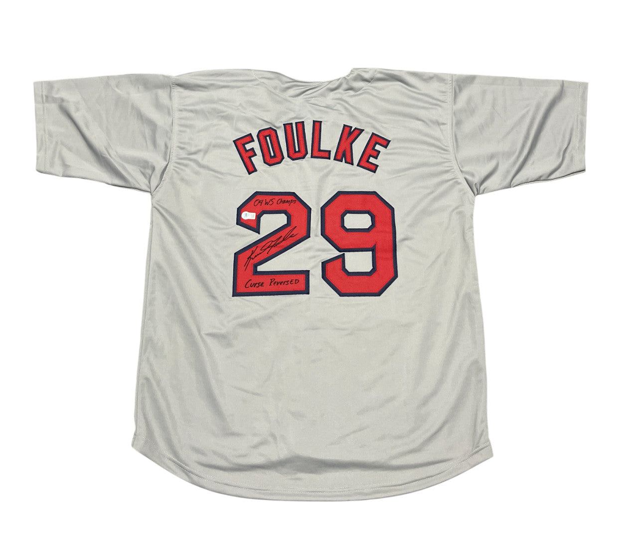 Keith Foulke Signed Boston Red Sox Custom Jersey WS & Curse (Beckett COA)
