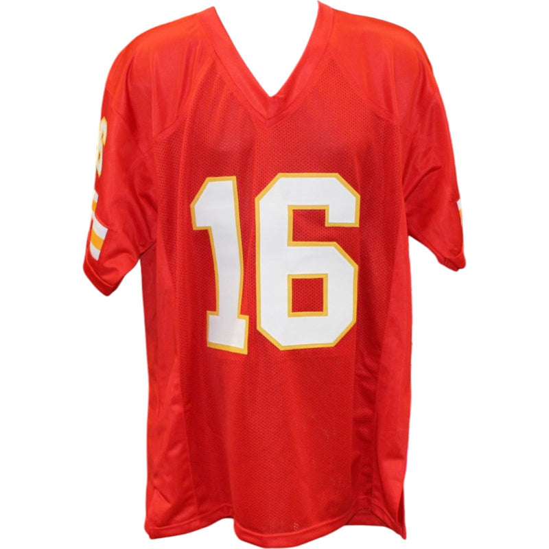 Len Dawson Autographed Red Kansas City Style Jersey