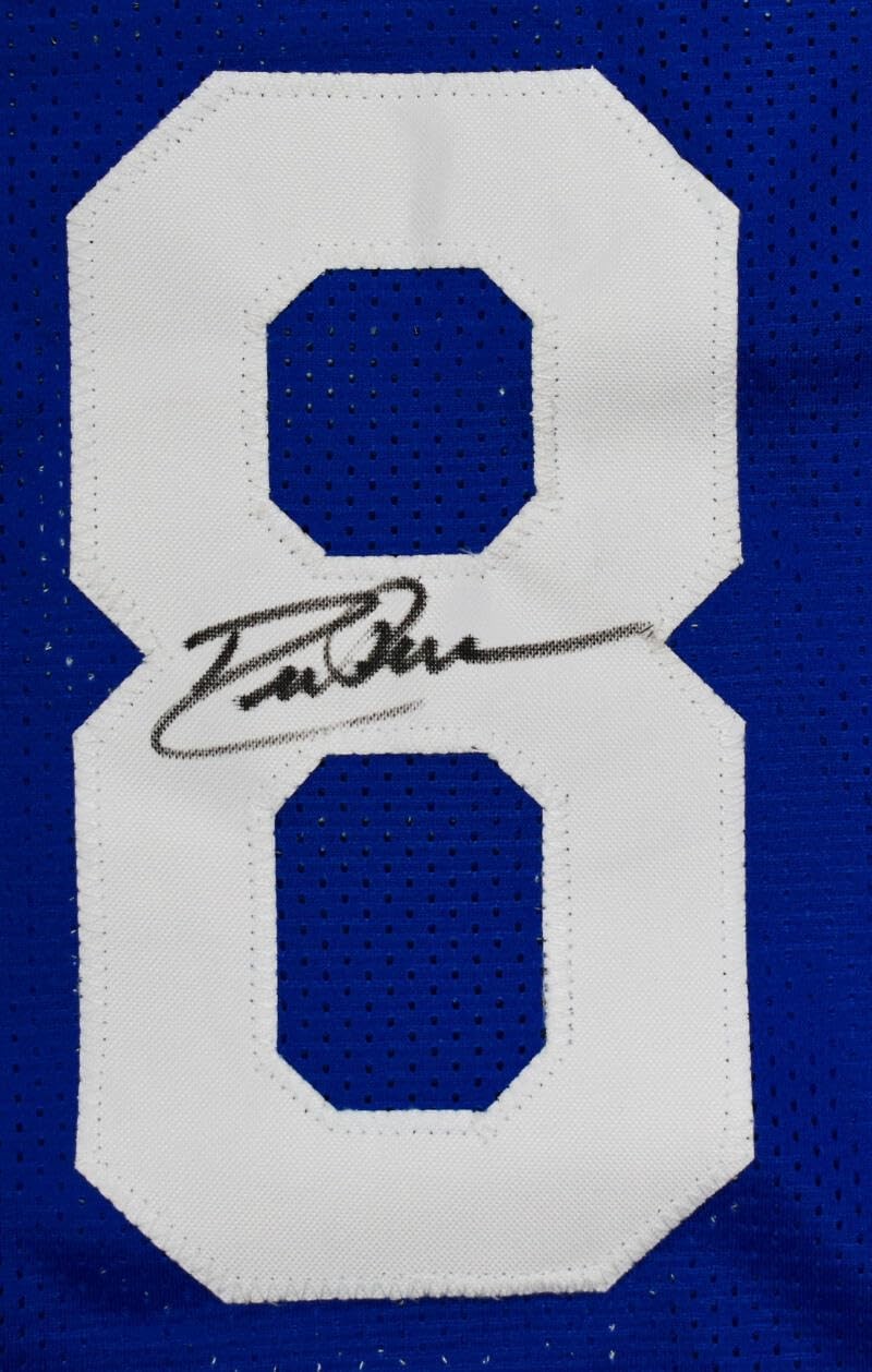 Roger Staubach & Drew Pearson Signed Dallas Cowboys Style Blue Jersey