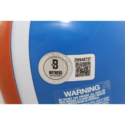 Shannon Sharpe Autographed Denver Broncos Throwback VSR4 Mini Helmet HOF
