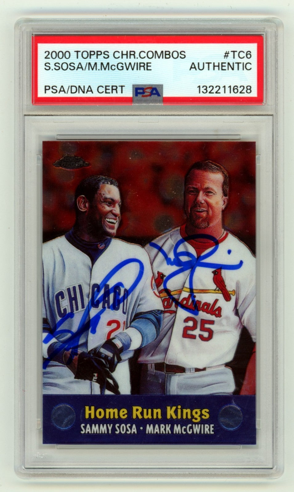 Sammy Sosa & Mark McGwire Dual Signed 2000 Topps Chrome HR Kings Card