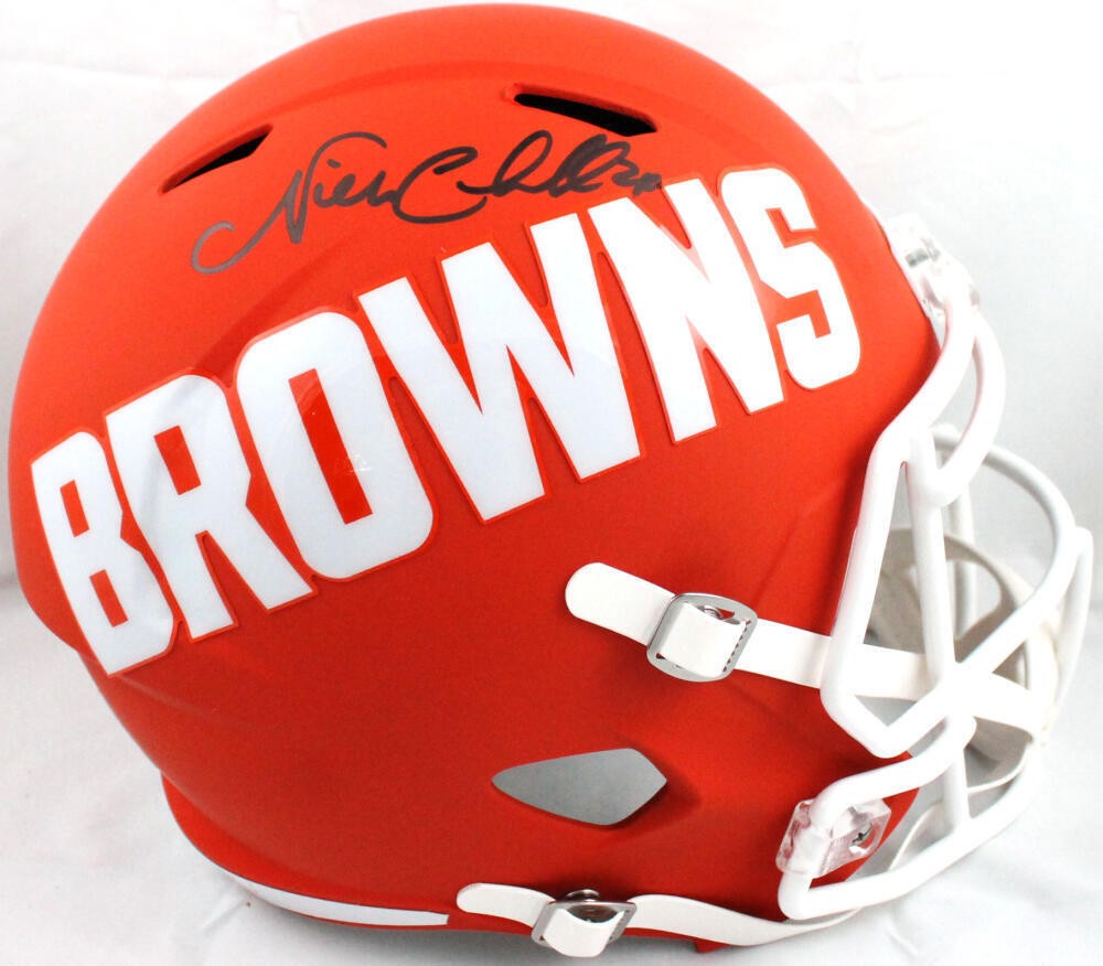 Nick Chubb Signed Cleveland Browns Full Size Amp Speed Helmet