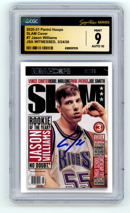 Jason Williams Signed 2020-21 Panini Hoops SLAM Cover Card CGC 10 Auto