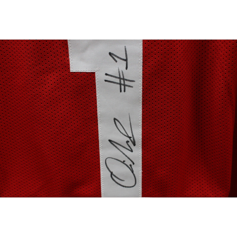 Quinshon Judkins Autographed College Style Red Jersey