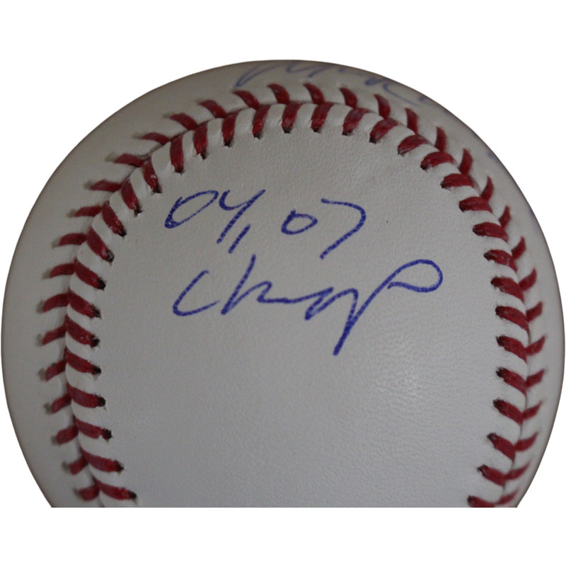 Manny Ramirez Autographed Boston Red Sox Baseball (04 07 Champs Inscription)